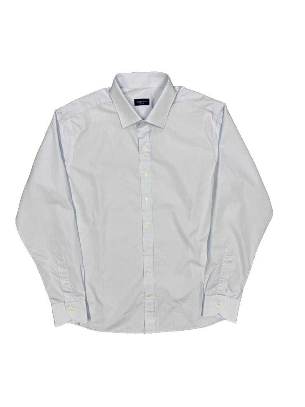 Proper Cloth Dress Shirt Stanton 120s Cotton Button Up Long Sleeve Blue 17.5 XL